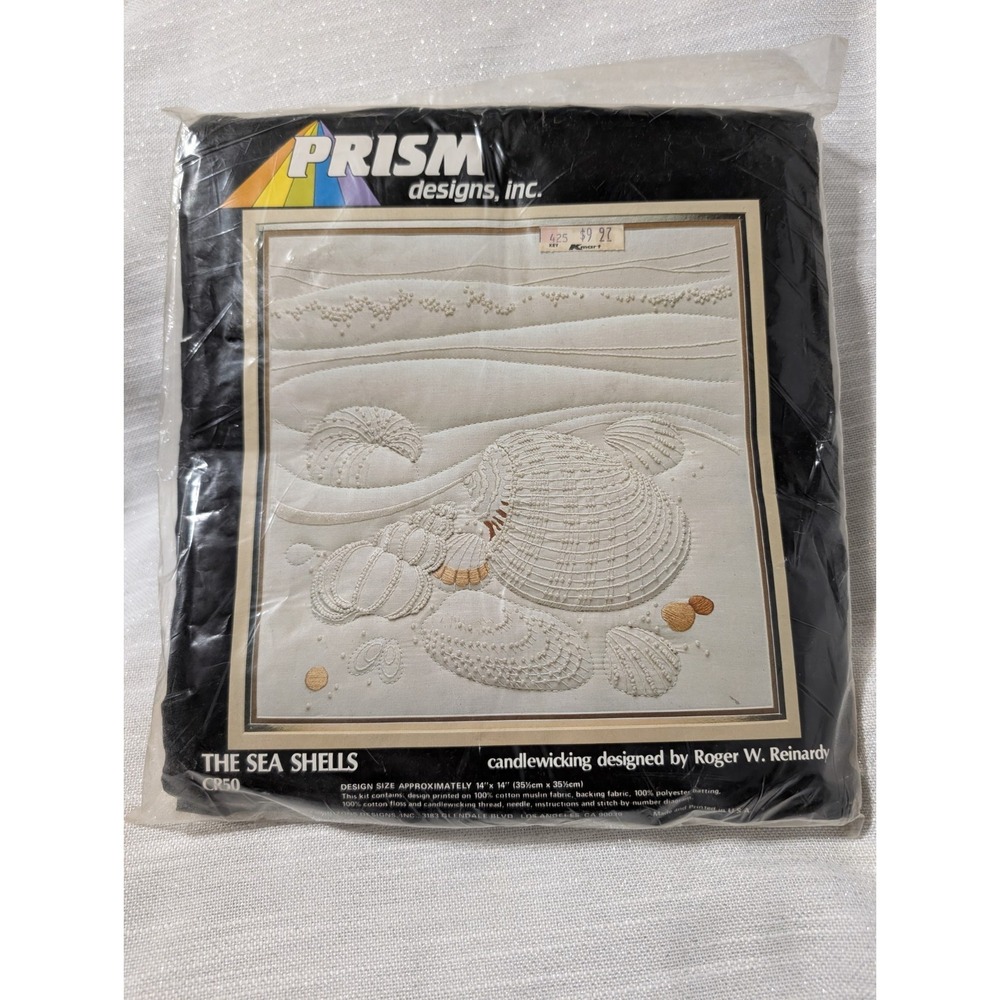 Vintage 1983 Prism Candlewicking Kit‎ Sea Shells NOS Sealed Coastal Embroidery